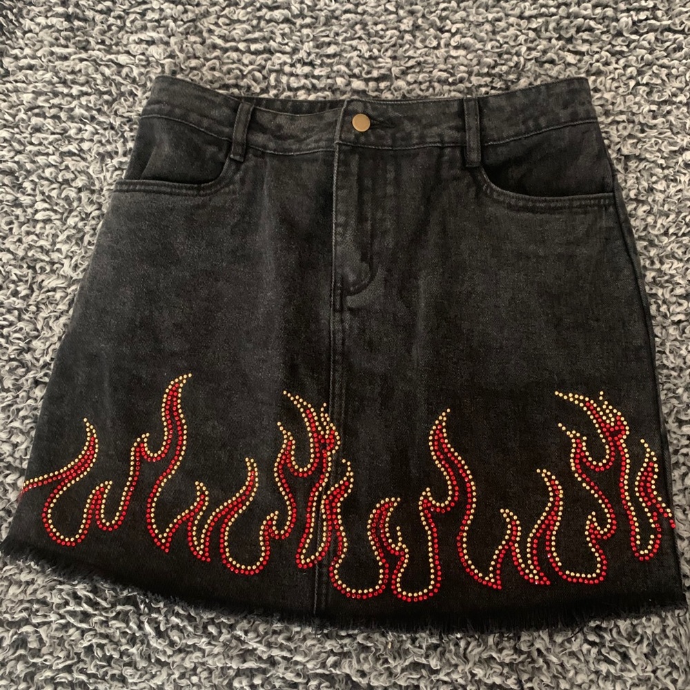 black jean skirt